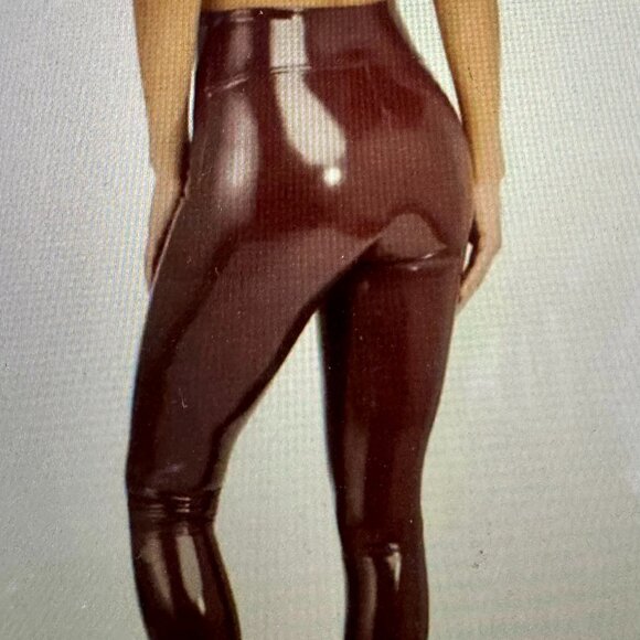 Spanx Faux Patent Leather Leggings Ruby Women's Size Medium NWT - Picture 5 of 5